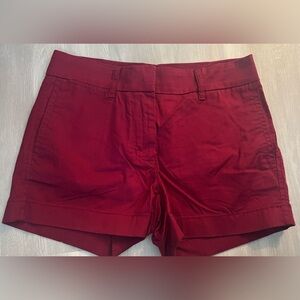 J. Crew Women's/teen Burgundy Red Chino Shorts size 000